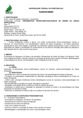 Fundamentos Teórico-Metodológicos do Ensino da Língua Portuguesa