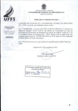 Portaria 986-GR-2012