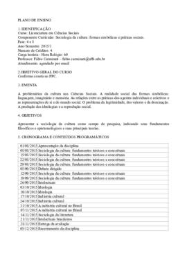 Sociologia da Cultura