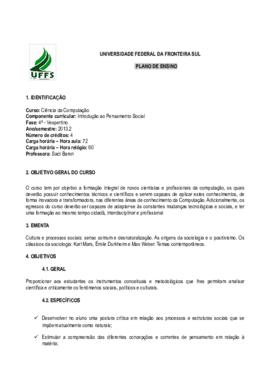 Introdução ao Pensamento Social