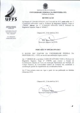 Portaria 339-GR-2013 Retificação