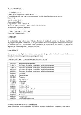 Sociologia da Cultura
