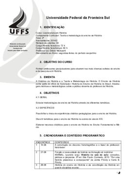 Teoria e Metodologia do Ensino de História