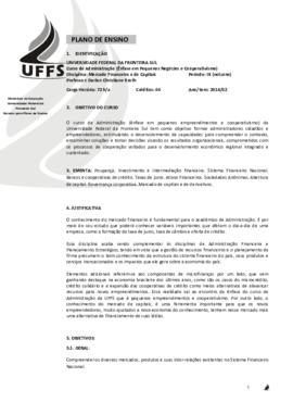 Mercado Financeiro e de Capitais