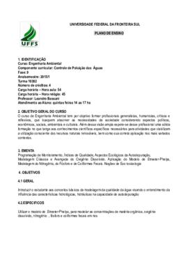 Controle de Poluição das Águas