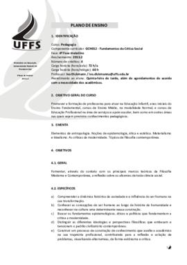 Fundamentos da Crítica Social