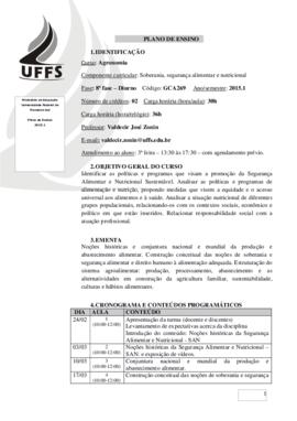 Soberania, Segurança Alimentar e Nutricional