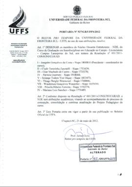 Portaria 527-GR-2012