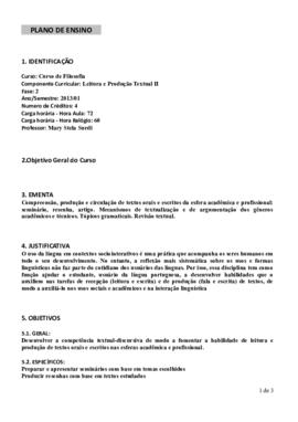 Leitura e Produção Textual II