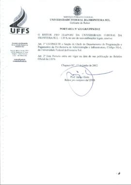 Portaria 631-GR-2012