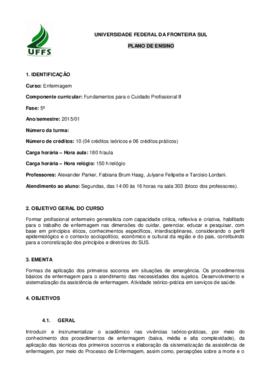 Fundamentos para o Cuidado Profissional II