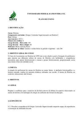 Estágio Curricular Supervisionado I