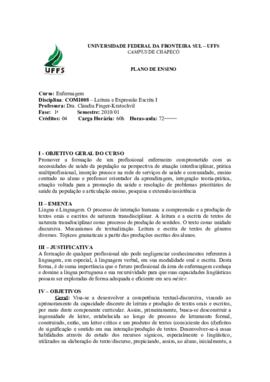 Leitura e Expressão Escrita I