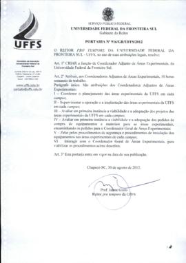 Portaria 916-GR-2012