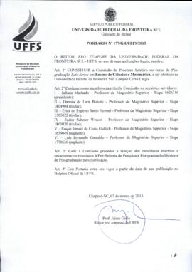 Portaria 177-GR-2013