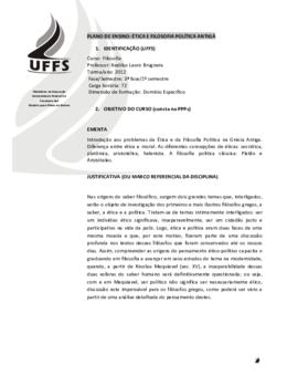 Ética e Filosofia Política Antiga