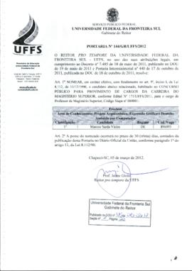 Portaria 144-GR-2012
