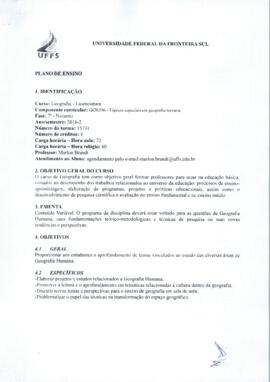 Tópicos Especiais em Geografia Humana