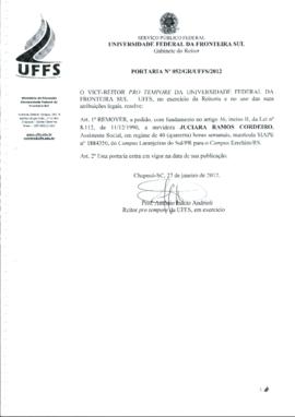 Portaria 052-GR-2012