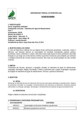 Tratamento de Água de Abastecimento