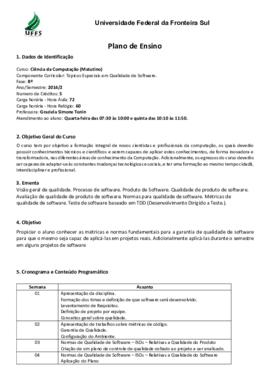 Tópicos Especiais em Qualidade de Software