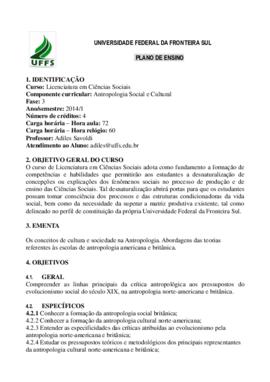 Antropologia Social e Cultural