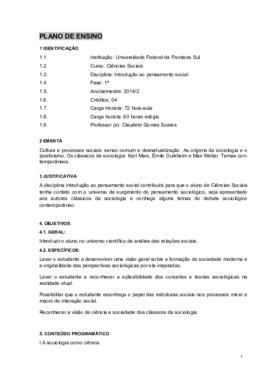 Introdução ao Pensamento Social