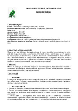 Meio Ambiente, Economia e Sociedade