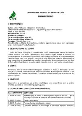 Estudos da Língua Portuguesa II