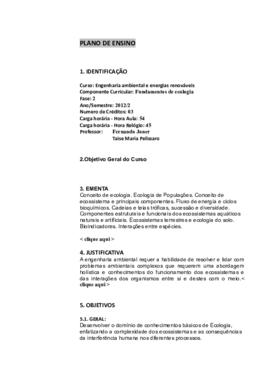 Fundamentos de Ecologia