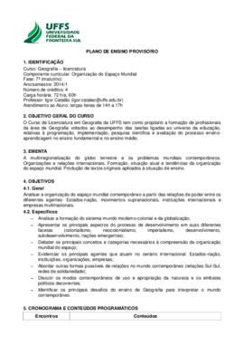 Organização do Espaço Mundial