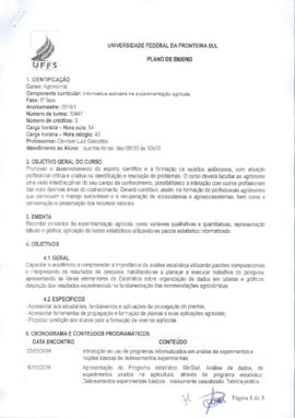 Informática Aplicada na Experimentação Agrícola