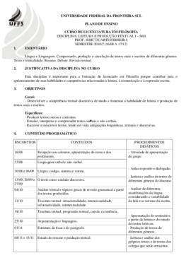 Leitura e Produção Textual I