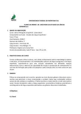Estudos da Língua Espanhola I