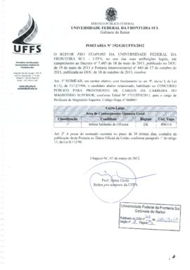 Portaria 192-GR-2012