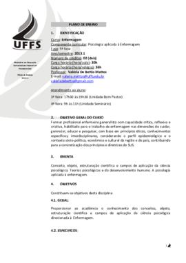 Psicologia Aplicada à Enfermagem