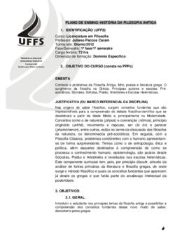 História da Filosofia Antiga