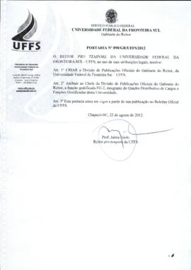 Portaria 898-GR-2012