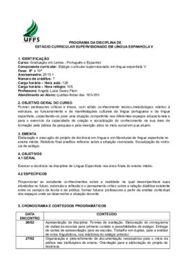 Estágio Curricular Supervisionado em Língua Espanhola V