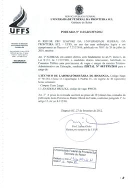 Portaria 112-GR-2012