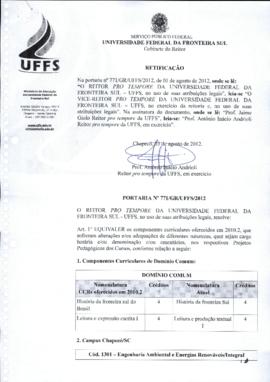 Portaria 771-GR-2012 Retificação