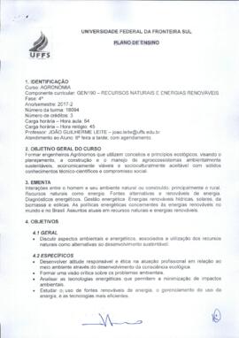 Recursos Naturais e Energias Renováveis