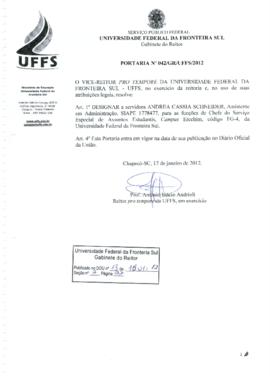 Portaria 042-GR-2012