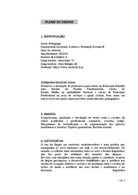 Leitura e Produção Textual II
