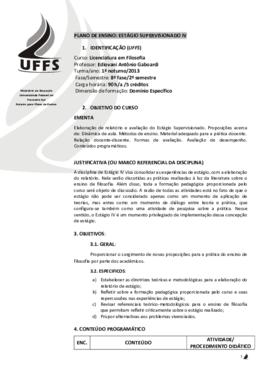 Estágio Curricular Supervisionado IV