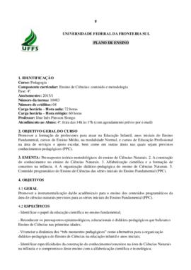 Ensino de Ciências - conteúdo e metodologia