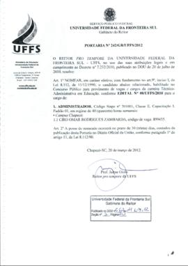 Portaria 242-GR-2012