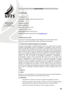Fundamentos da Crítica Social