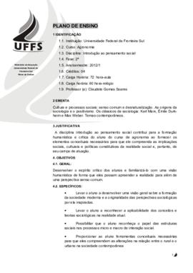 Introdução ao Pensamento Social