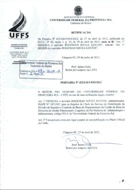 Portaria 422-GR-2012 Retificação
